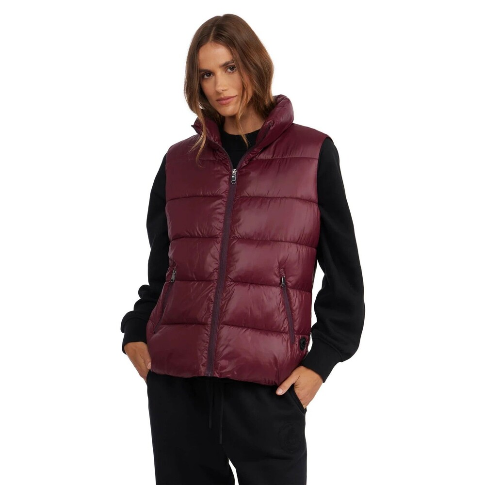 Pajar womens Felicity Full Zip Puffer Vest size XS Ox Blood Maroon Zip Pocket